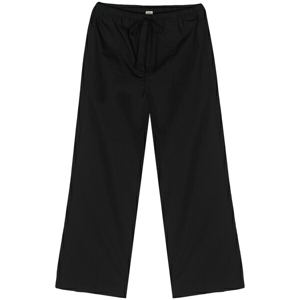 トーテム レディース 心地好いズボン下 ボトムス Mid-rise straight-leg trousers Black