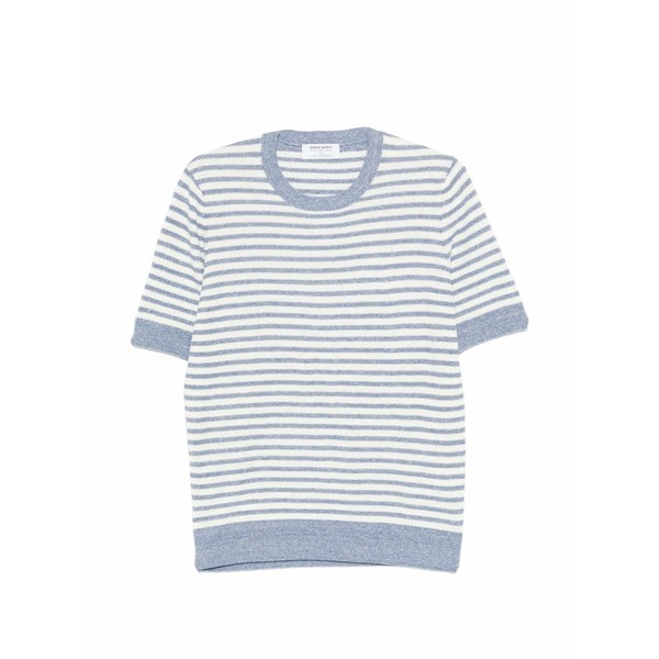 グランサッソ メンズ ティーシャツ トップス Striped short-sleeved t-shirt Blue