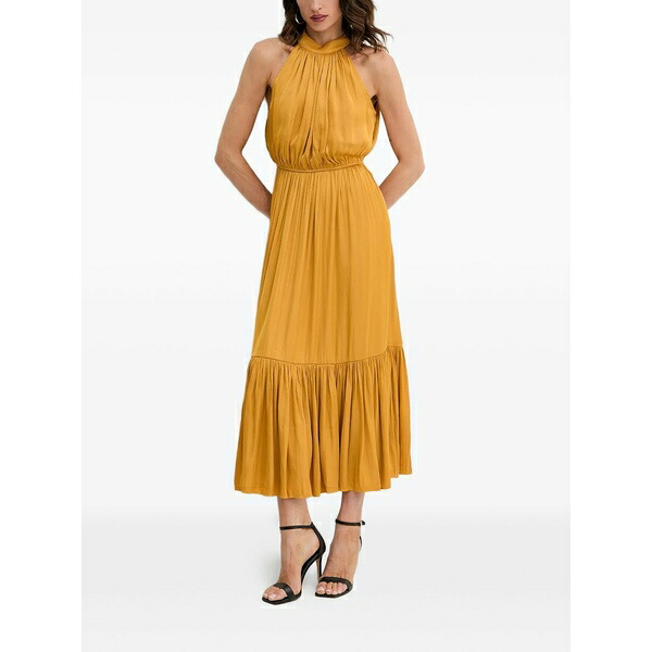モーガンレーン レディース 衣裳 トップス Halterneck tiered MIDI dress Yellow