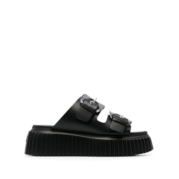 エージーエル レディース サンダル シューズ Agatha double-buckle slippers Black