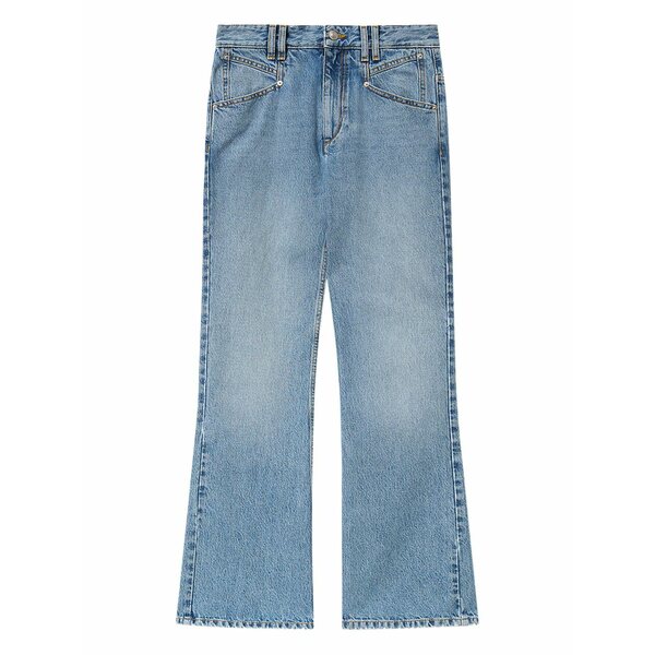 イザ呼びりん マラン レディース 心地よいズボン下 ボトムス Belvia pocket flared jeans Blue