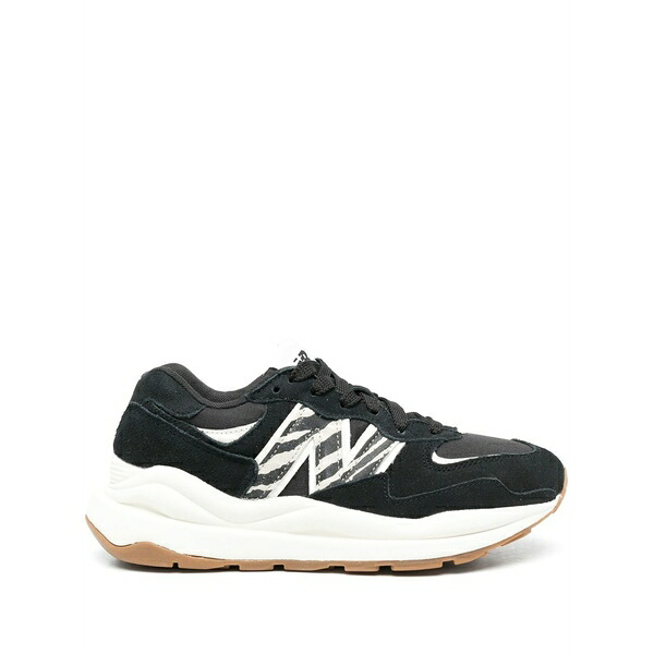 ニュー平衡にする レディース スニーカー シューズ Zebra-print low-top sneakers Black