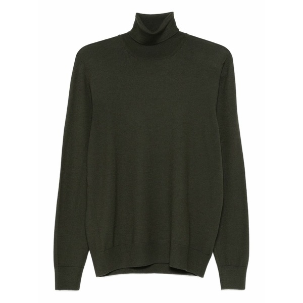 グランサッソ メンズ 編み物\u0026プルオーバー アウター Roll-neck sweater Green