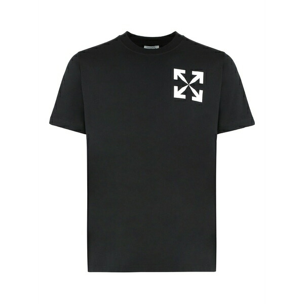 象牙色 メンズ ティーシャツ トップス Arrow t-shirt Black