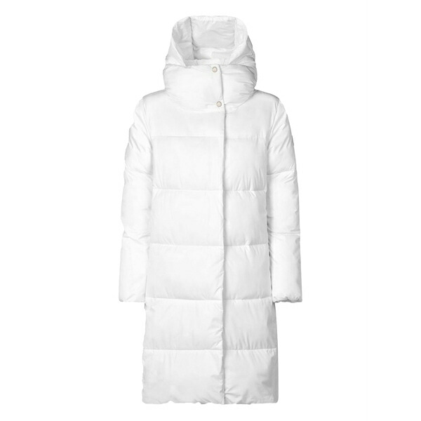 セーブザダック レディース 厚地の外套 アウター Hooded quilted coat White