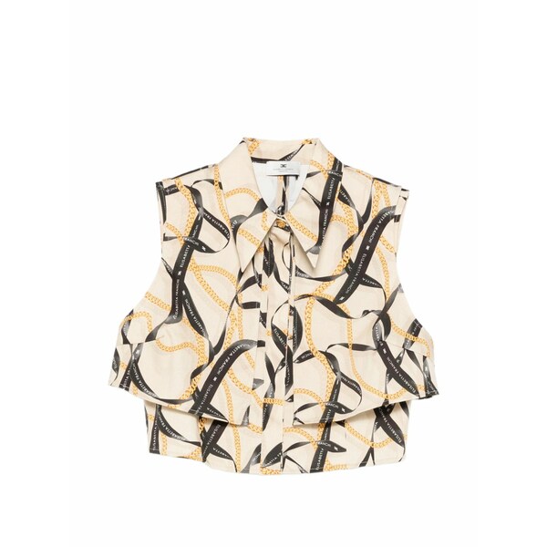 エリザベスフランキ レディース プルオーバー トップス Patterned crop top Neutrals
