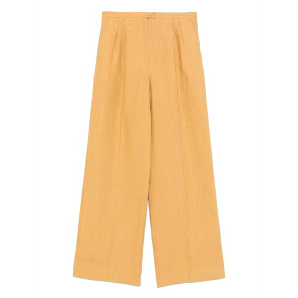 フォルテ フォルテ レディース 心地よいズボン下 ボトムス Linen darted trousers Yellow