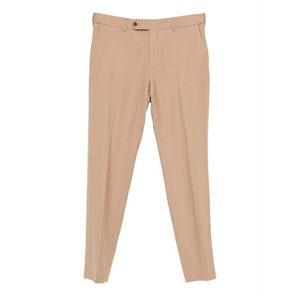 地下室 部屋の入り口 メンズ 心地よいズボン下 ボトムス Tapered-leg button wool trousers Brown