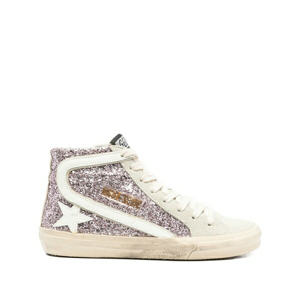 ゴールデングース レディース スニーカー シューズ Glitter-panel high-top sneakers Pink｜asty