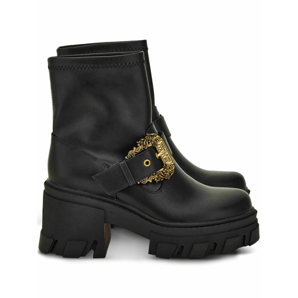 呼びりん探し回る レディース ブーツ シューズ Buckle-embellished boots Black