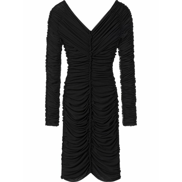 エーゼット ファクトリー レディース ワンピース トップス Ruched off-shoulder dress Black｜asty