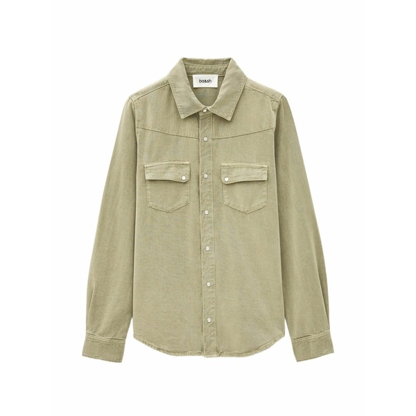 バッシュ レディース シャツ トップス Jada front-pocket button-fastening shirt Green|asty