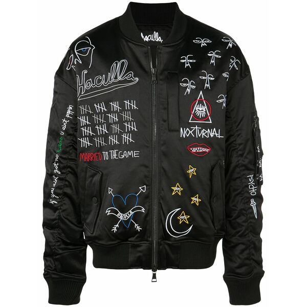 ハクーラ メンズ ジャケット&ブルゾン アウター Nocturnal bomber jacket Black|asty