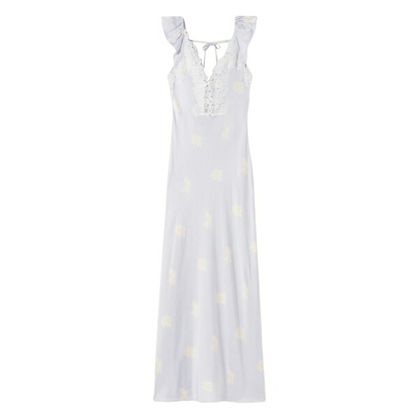 クローディピエルロ レディース ワンピース トップス Lace-trim floral-print maxi dress Blue|asty