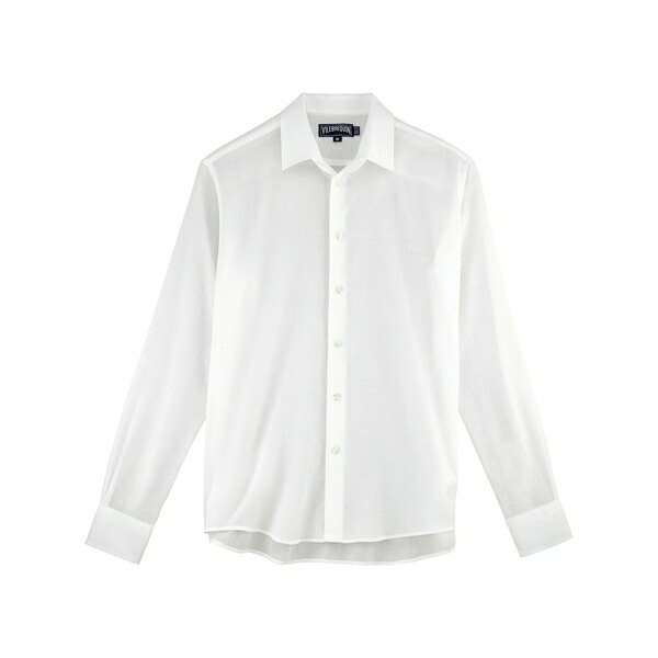 ヴィルブレクイン メンズ シャツ トップス Caracal turtle-embroidered voile shirt White｜asty