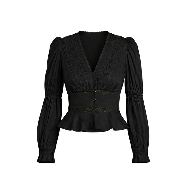 リフォメーション レディース シャツ トップス Meadowlark v-neck blouse Black|asty