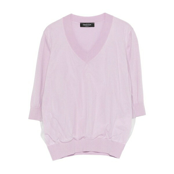 ファビアナ フィリッピ レディース Tシャツ トップス V-neck top Purple|asty