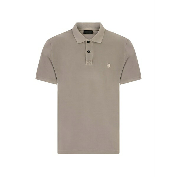ドンダップ メンズ スポーツシャツ トップス Logo-embroidered polo shirt Neutrals