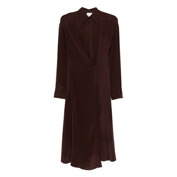 アリジ レディース 衣裳 トップス Silk shirt dress Red