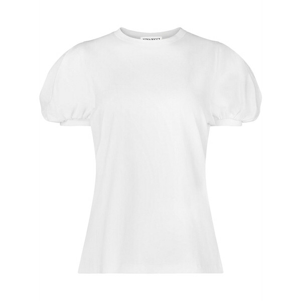 ニナリッチ レディース ティーシャツ トップス Puff-sleeve cotton t-shirt White