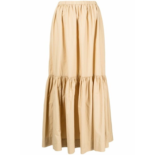ガニー レディース スコート ボトムス Flounce tiered organic cotton skirt Brown