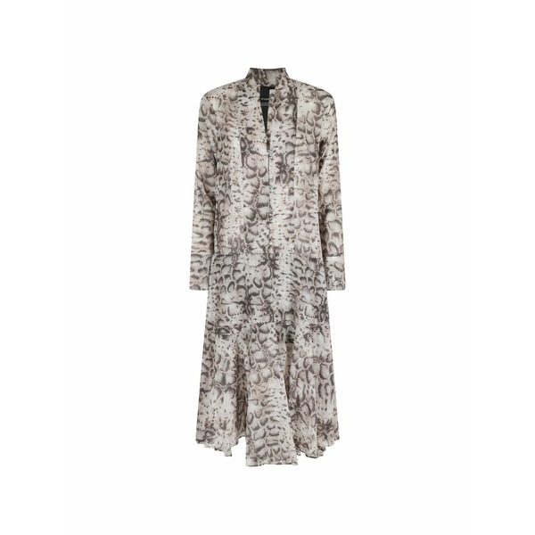 ピンコ レディース 衣裳 トップス Snakeskin-print tiered dress Neutrals