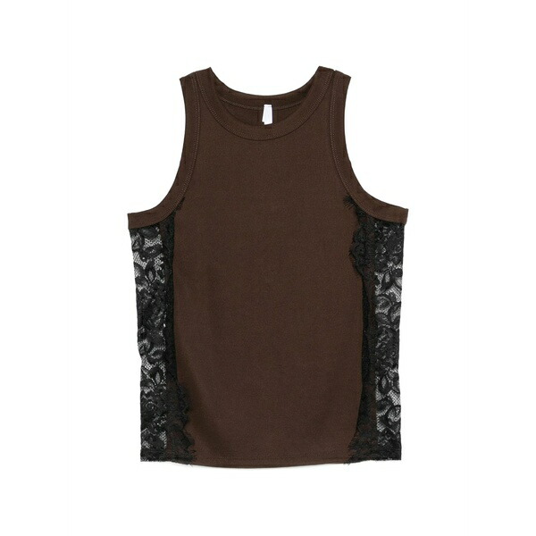 インペリアル レディース カットソー トップス Lace tank top Brown