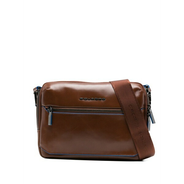 ピークアドロ  メンズ ショルダーバッグ 御徒面子 Zip shoulder bag Brown