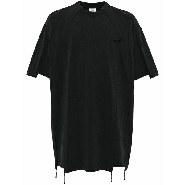 ヴェトモン メンズ ティーシャツ トップス Embroidered cotton t-shirt Black