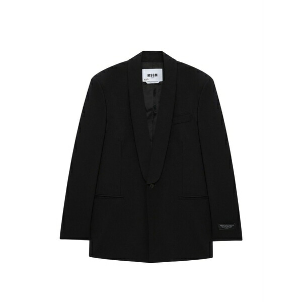 エムエスジイエム メンズ 上衣＆上衣 アウター Shawl-lapel jacket Black