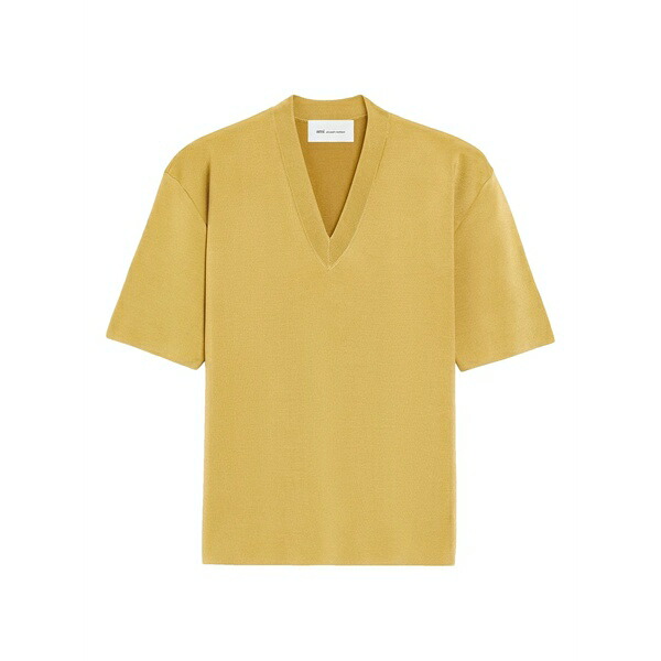 意中の女 レディース プルオーバー トップス V-neck short-sleeve top Yellow