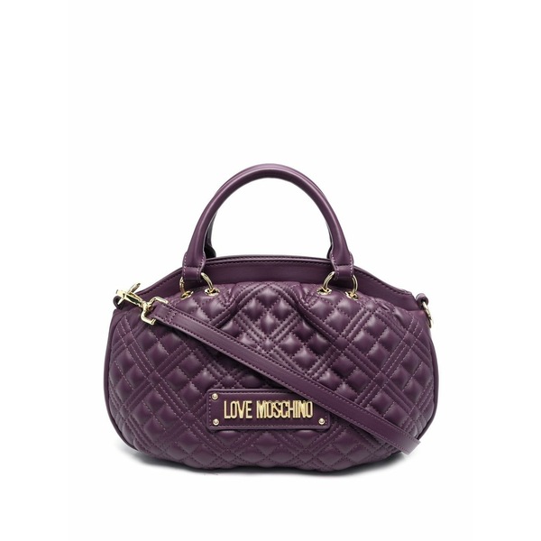 優しいこと モスキーノ レディース トートバッグ 御徒面子 Quilted logo-lettering bag Purple