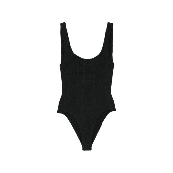 フンザ・ジー レディース 衣裳 トップス Crinkle-effect swimsuit Black