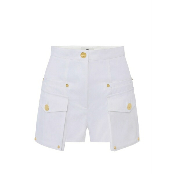 エリザベスフランキ レディース 心地よいズボン下 ボトムス Cargo-pocket shorts White