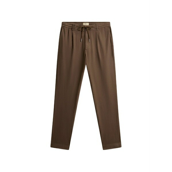 羊毛 金持ち メンズ 心地好いズボン下 ボトムス Milton drawstring-waist trousers Brown