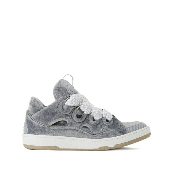 ランバン メンズ スニーカー シューズ Curb chevron-lace sneakers Grey