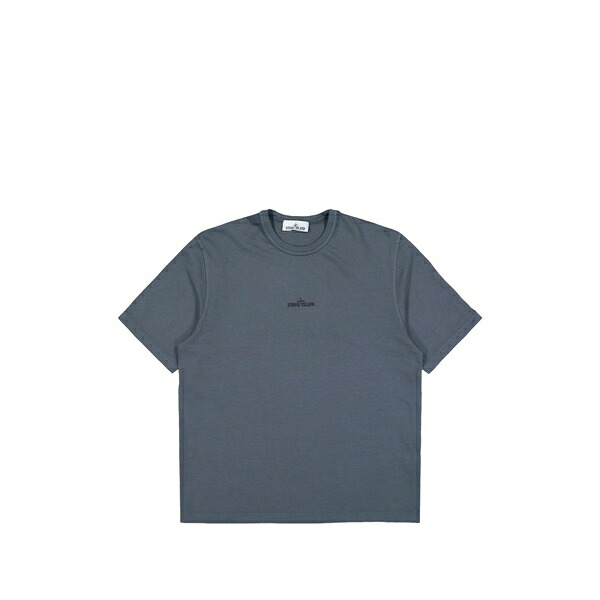ストーンアイランド メンズ ティーシャツ トップス Logo-embroidered garment-dyed t-shirt Blue