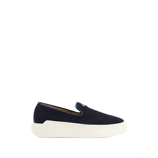 ジュゼッペザノッティ メンズ スリッポン・ローファー シューズ Conley signature velour loafers Blue