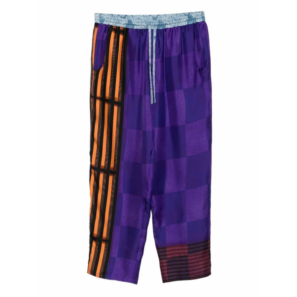 ピエール＝ルイ・マシア メンズ 心地好いズボン下 ボトムス Striped checked silk trousers Purple