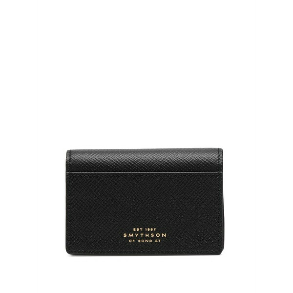 スマイソン レディース 紙入れ 付属品 Leather foldover wallet Black