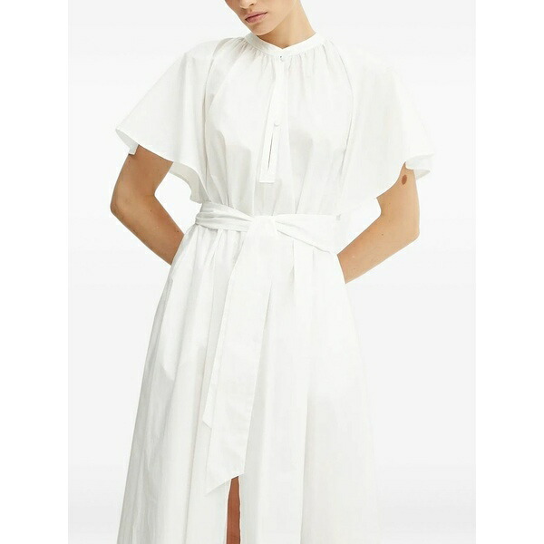 フォルテ フォルテ レディース 衣裳 トップス Flutter-sleeve belted maxi dress White