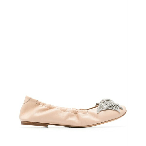カサディ レディース サンダル シューズ Rhinestone-bow ballerina shoes Pink