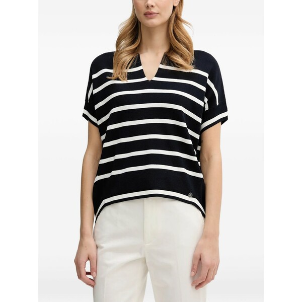 ジョセフリブコフ レディース プルオーバー トップス Striped v-neck t-shirt Blue