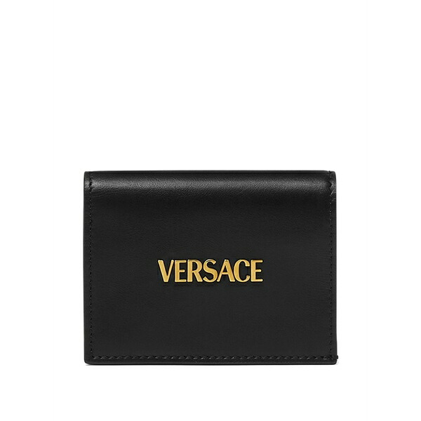 ヴェルサーチ レディース 金入れ 付属物 Versace tag ビスマス-fold wallet Black