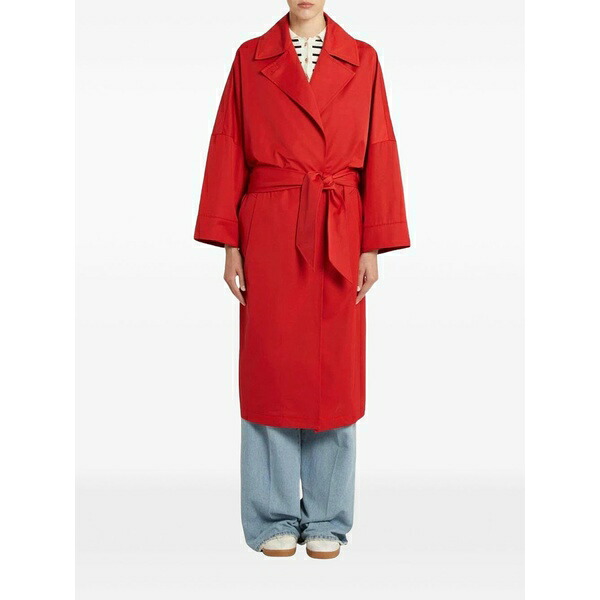 マレーラ レディース 厚地の外套 アウター Belted wide-sleeve coat Red