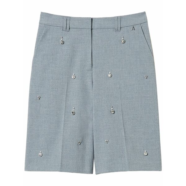 ツイン仕掛ける レディース 心地好いズボン下 ボトムス Crystal-embellished shorts Grey