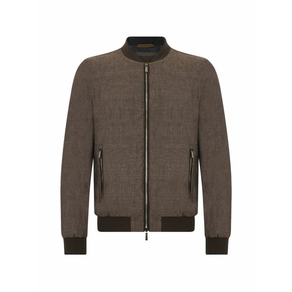 ムーレー メンズ 上衣＆上衣 アウター Ribbed bomber jacket Brown
