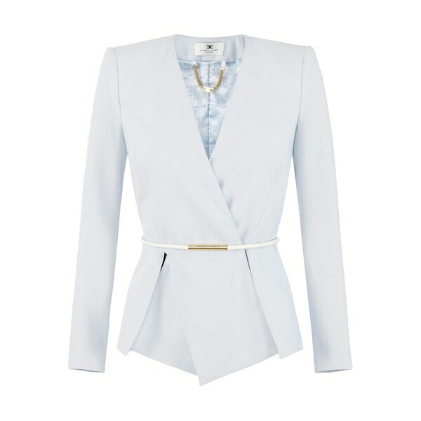 エリザベスフランキ レディース 上衣＆上衣 アウター Wrap belted blazer White