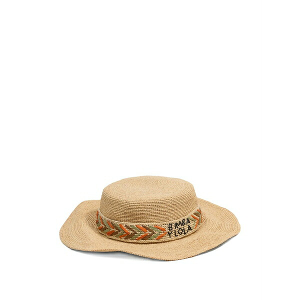 ビンバ イ ローラ レディース 鳥打ち帽 付属物 Logo-embroidered woven hat Neutrals