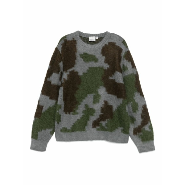 グラミチ メンズ 編み物\u0026プルオーバー アウター Camouflage-pattern sweater Grey